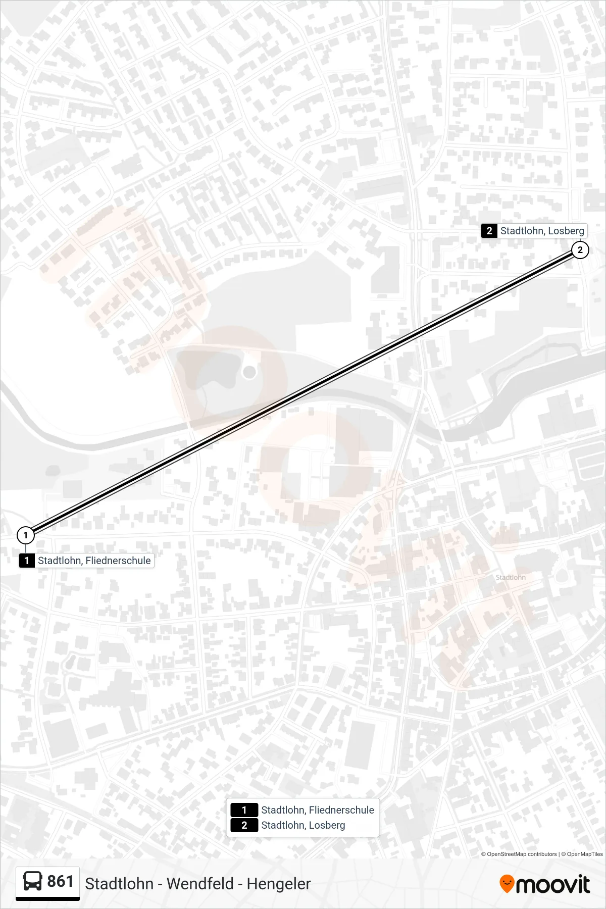 861 bus Line (Stadtlohn, Losberg) route and stops on a map
