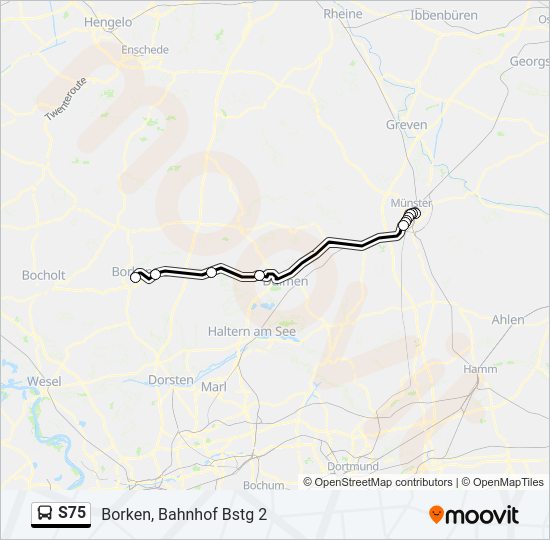 Buslinie S75 Karte