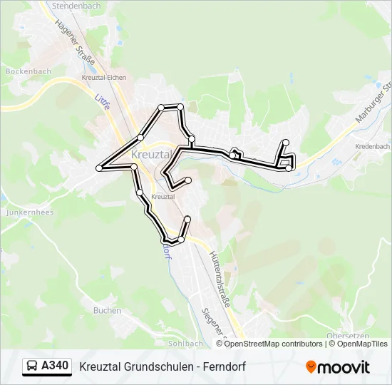 A340 Bus Line Map