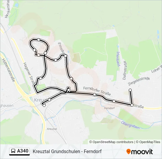 A340 Bus Line Map