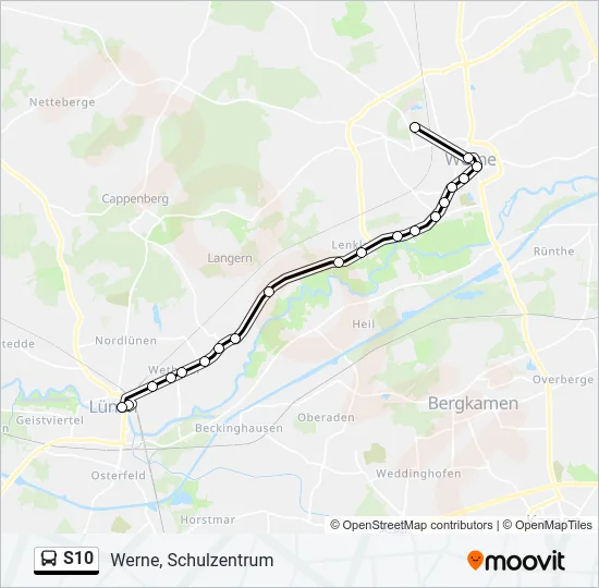 Buslinie S10 Karte