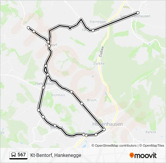 Автобус 567: карта маршрута