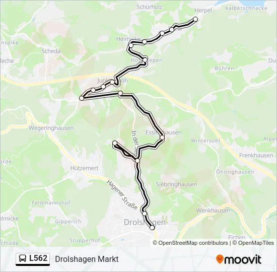 L562 Bus Line Map
