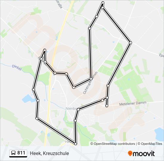 Автобус 811: карта маршрута