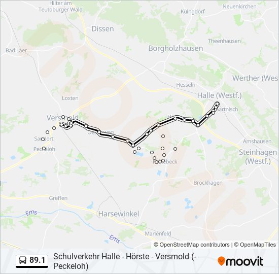 89.1 bus Line Map