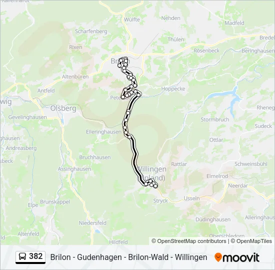 382 Bus Line Map