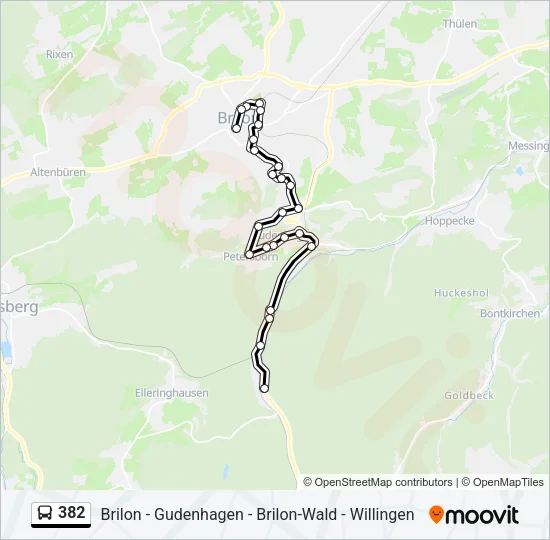 382 Bus Line Map