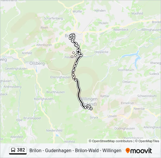 382 Bus Line Map