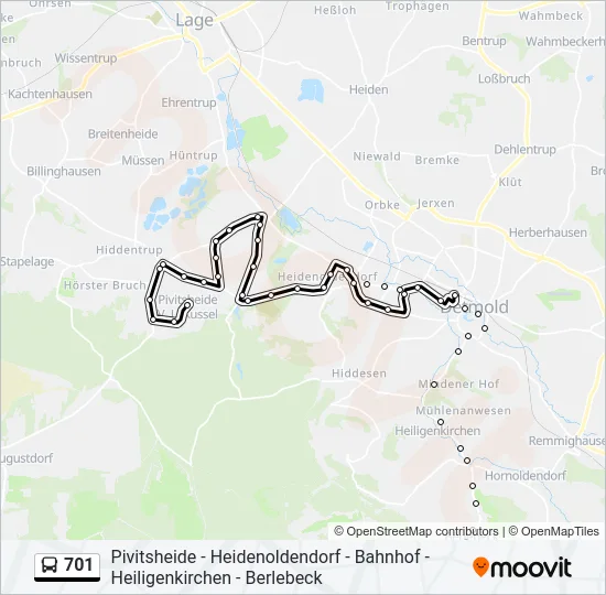 701 Bus Line Map