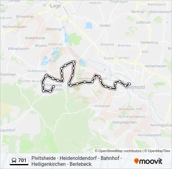 701 Bus Line Map