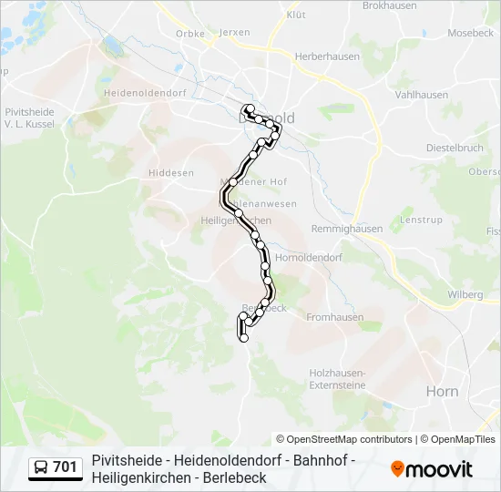 701 Bus Line Map