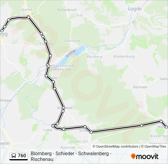 760 Bus Line Map
