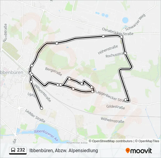 232 Bus Line Map