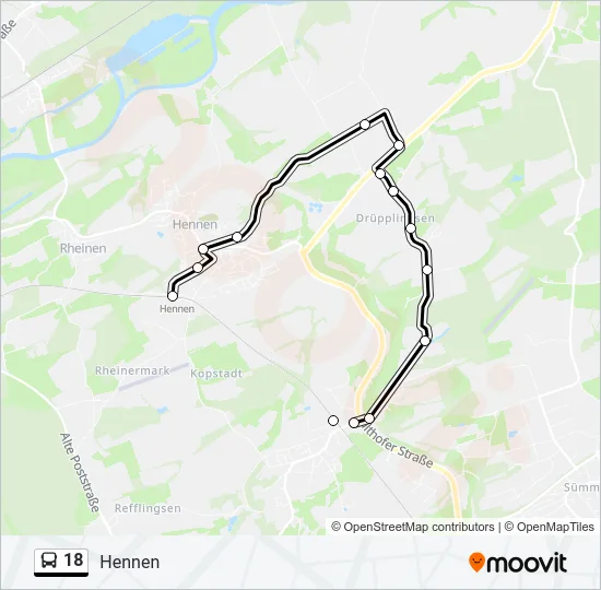 18 Bus Line Map