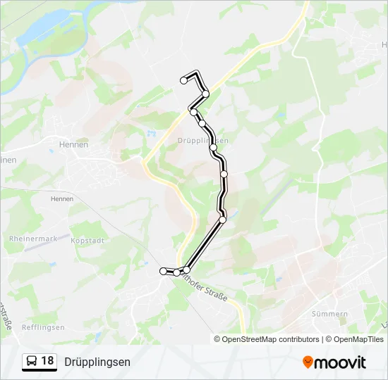 18 Bus Line Map