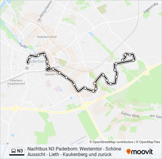 n3 Route: Schedules, Stops & Maps - Paderborn, Westerntor Steig B1 ...