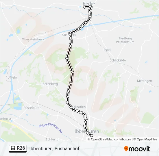 R26 Bus Line Map