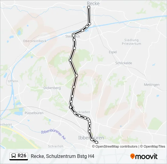 R26 Bus Line Map