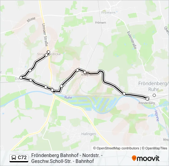 C72 Bus Line Map