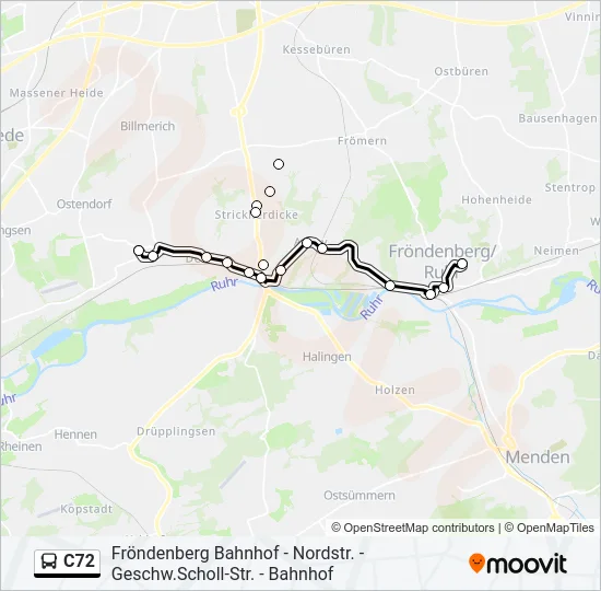 C72 Bus Line Map