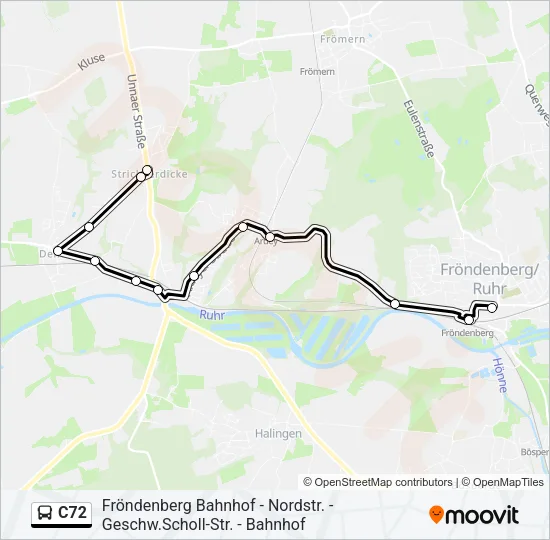 C72 Bus Line Map