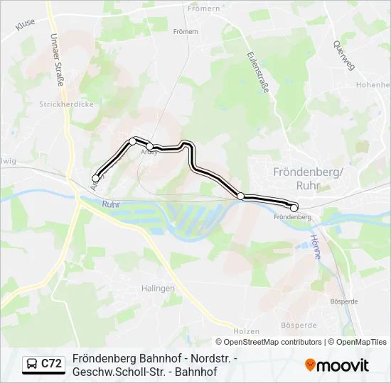 C72 Bus Line Map