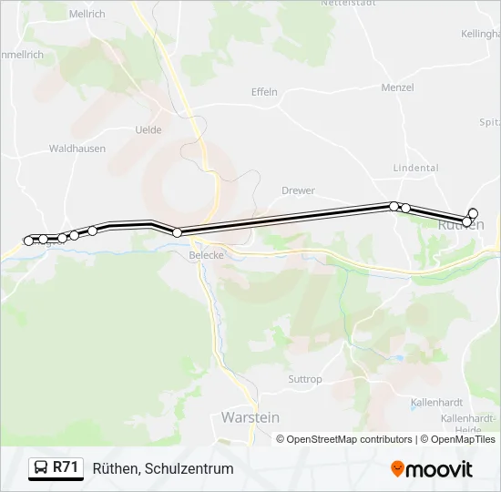 R71 Bus Line Map