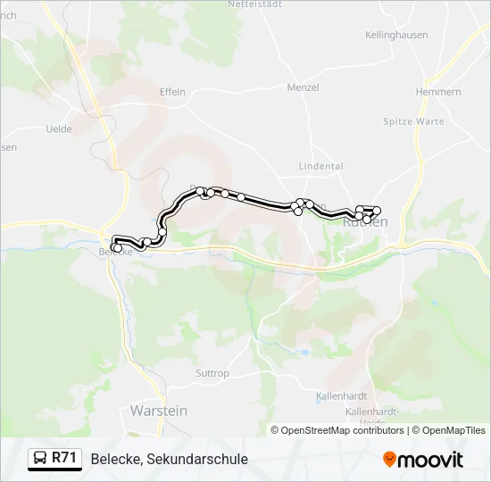 Автобус R71: карта маршрута