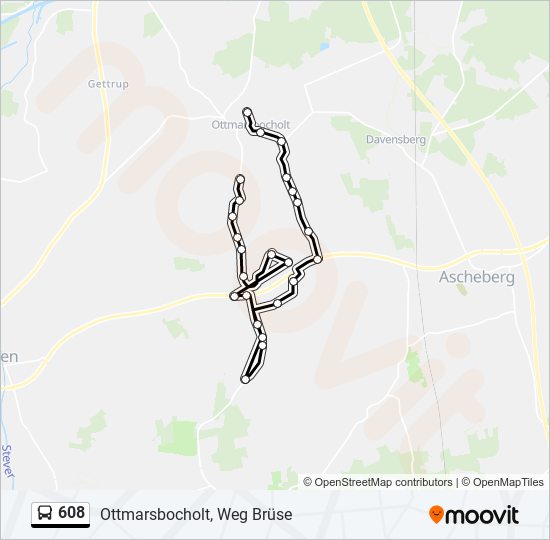 608 bus Line Map