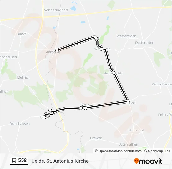 558 Bus Line Map