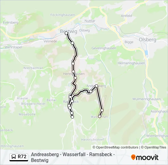 R72 Bus Line Map