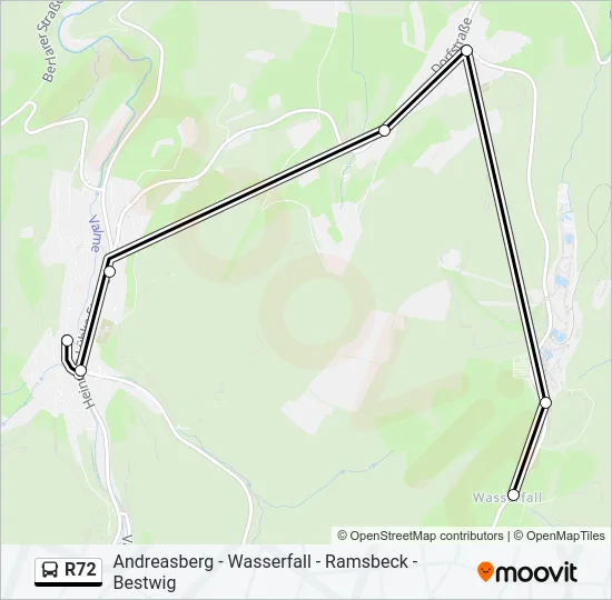 R72 Bus Line Map