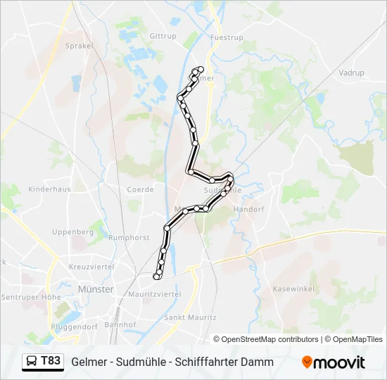 T83 Bus Line Map
