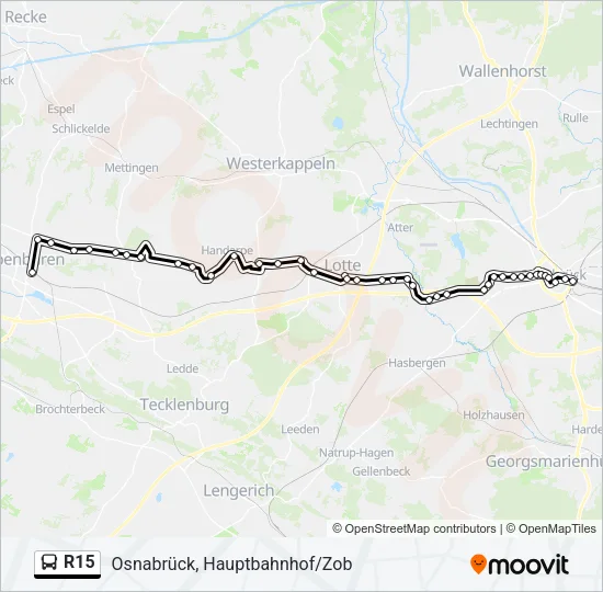 R15 Bus Line Map