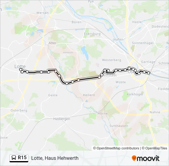 R15 Bus Line Map