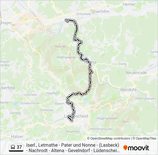 Автобус 37: карта маршрута