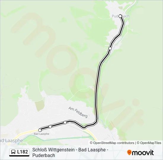 Автобус L182: карта маршрута