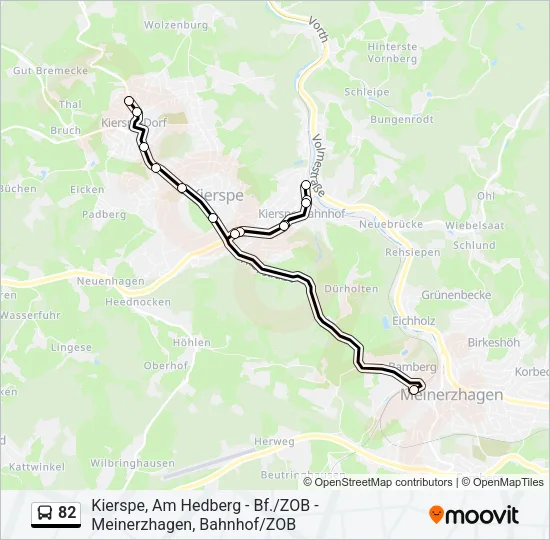 82 Bus Line Map