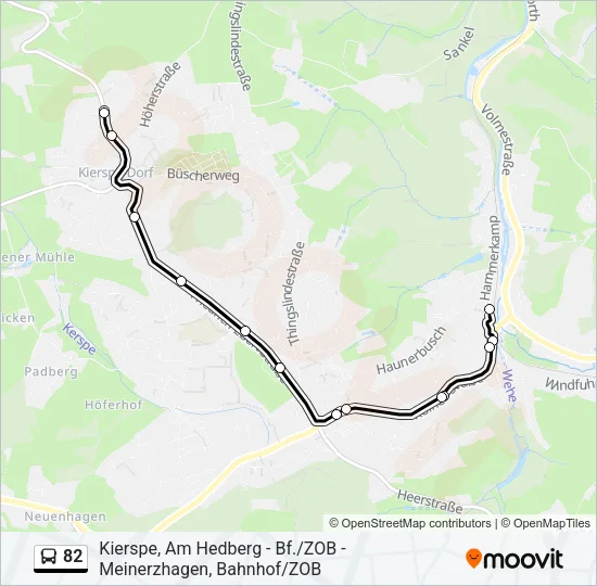 82 Bus Line Map