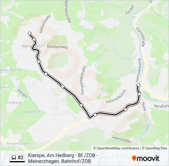 Buslinie 82 Karte