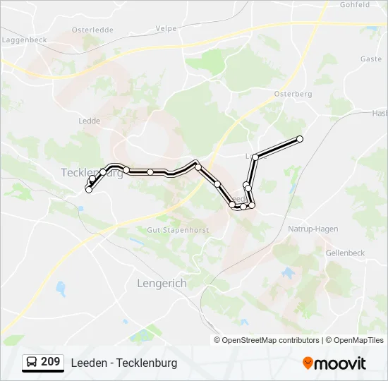 209 Bus Line Map