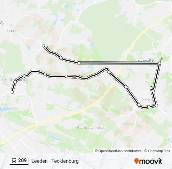 209 Bus Line Map