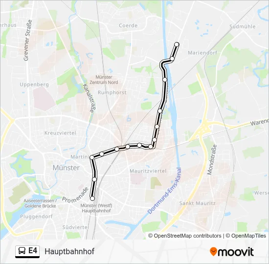 Buslinie E4 Karte