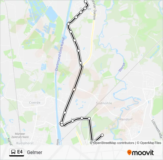 Buslinie E4 Karte