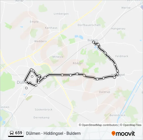 659 Bus Line Map