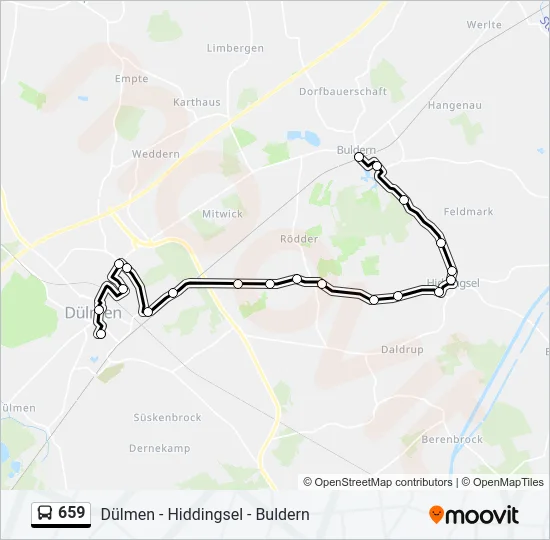 659 Bus Line Map