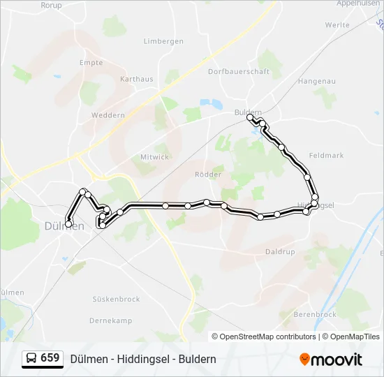 659 Bus Line Map