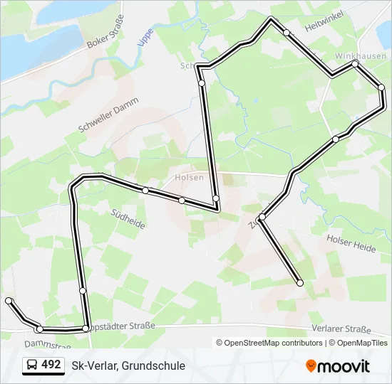 492 Bus Line Map