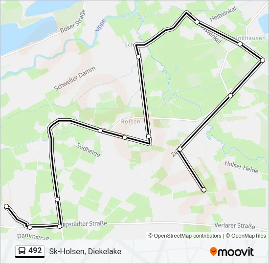 492 Bus Line Map