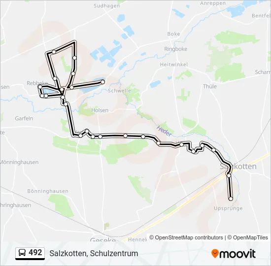 492 Bus Line Map
